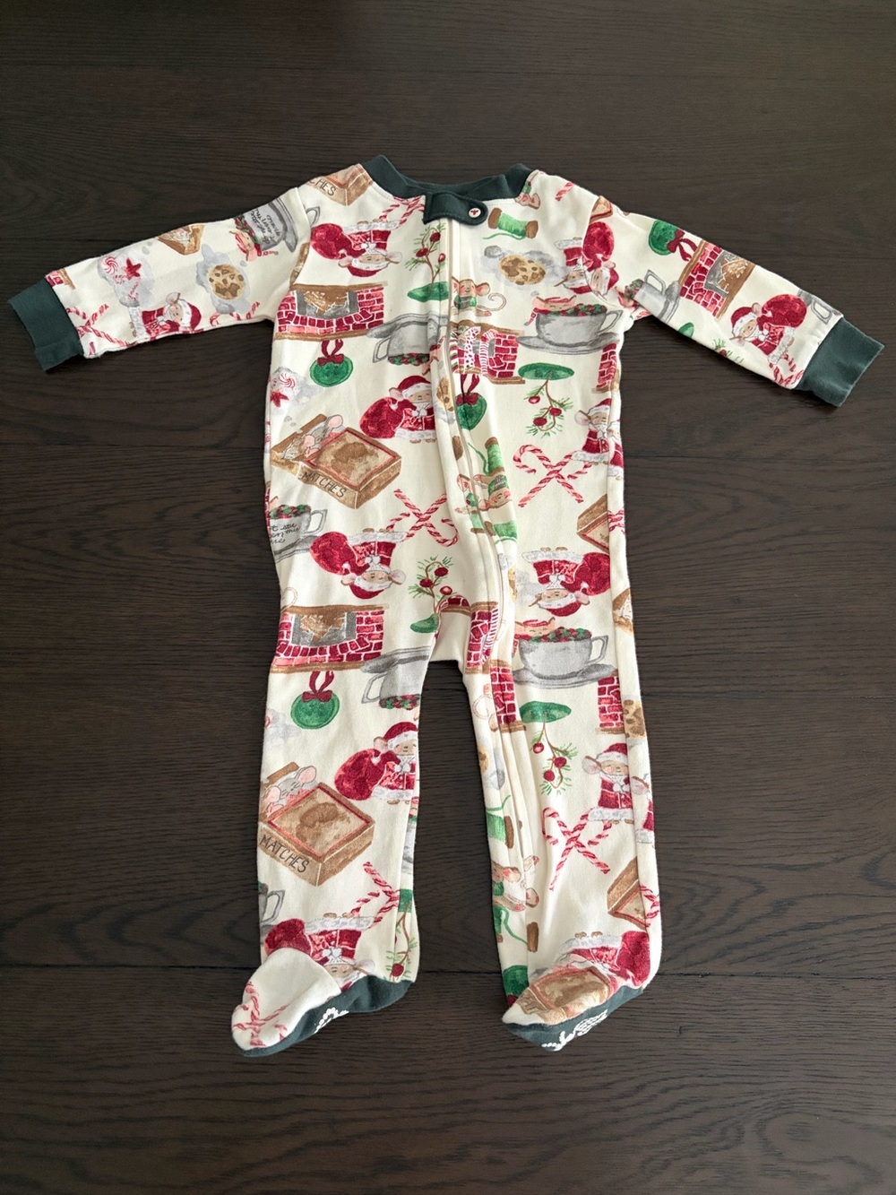 Burt’s Bees Holiday Print Footie 6-9M